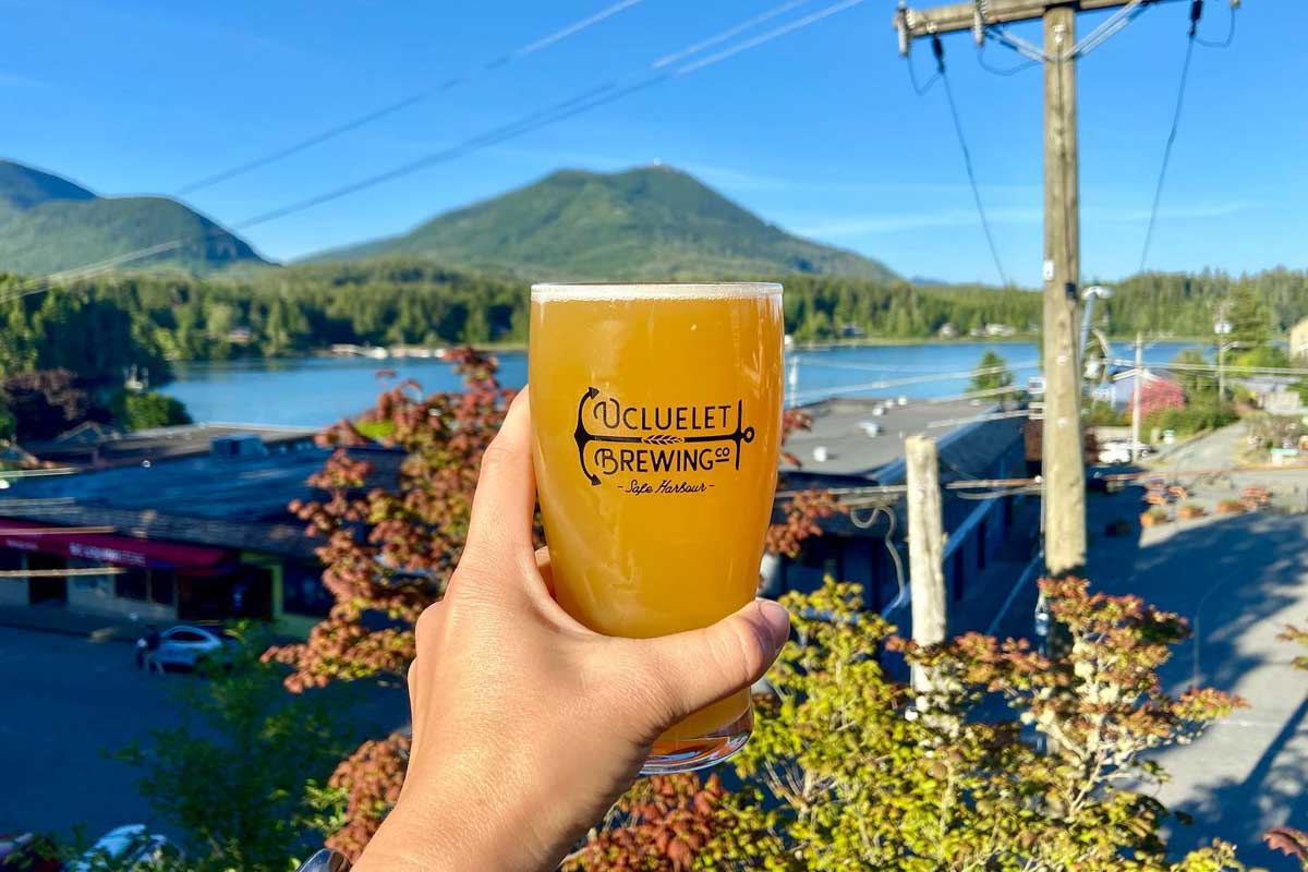 Ucluelet Brewing Company Beer with a view