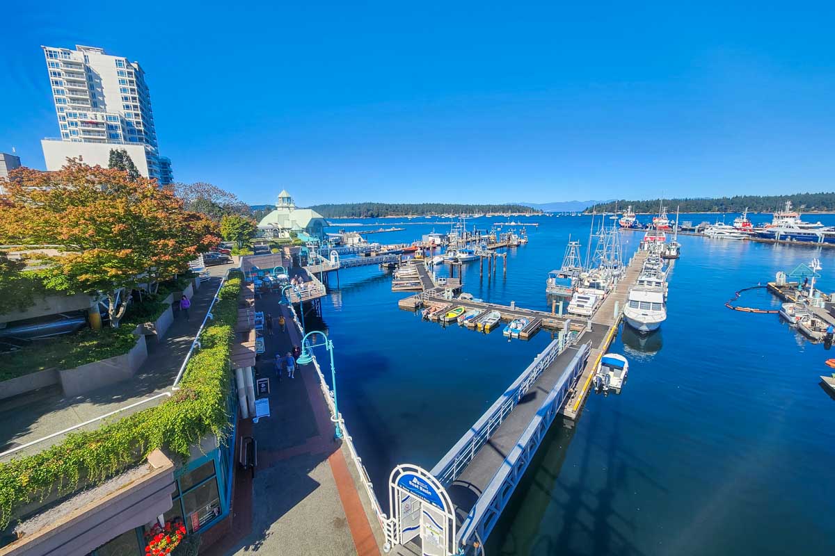 View of Nanaimo Harbor in Nanaimo, BC