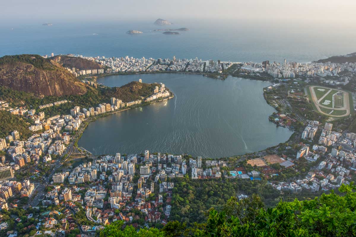 View of Rio and Lagoa Rodrigo de Freitas from the Christ the Redeemer
