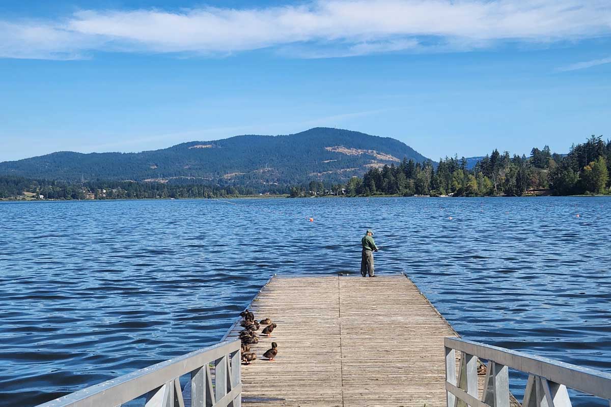 View of the dock and water at Art Mann Park 
