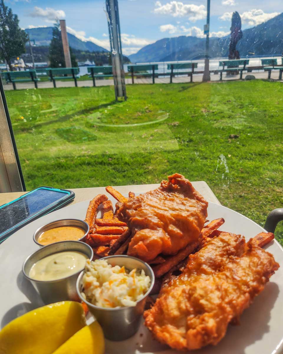 fish and chips at The Starboard Grill in Harbor Quay