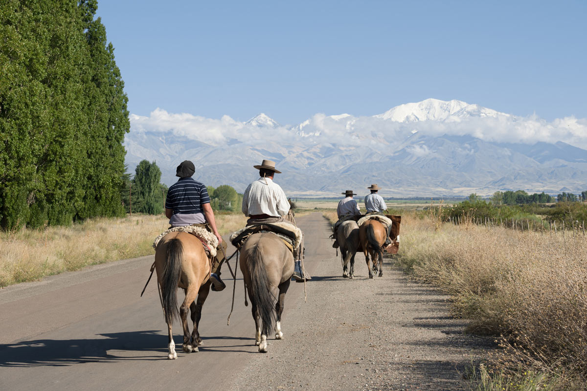horseback riding near the andes mountain in Bariloche, Argentina