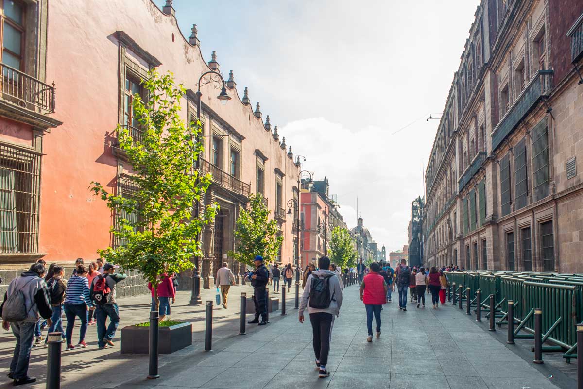 A colonial street in Mexico City