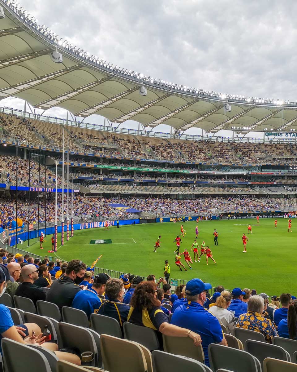 Aussie rules football game in Australia
