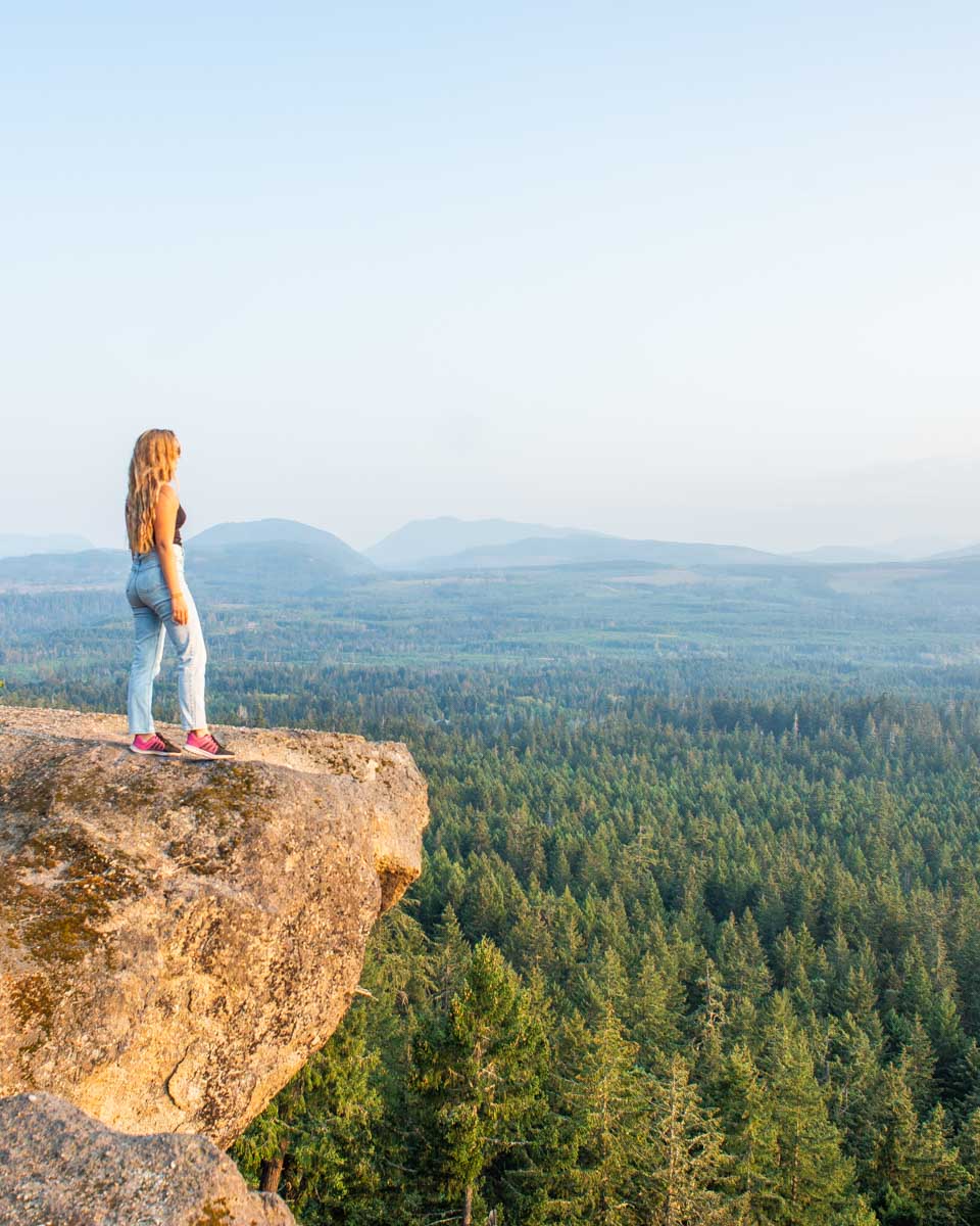 Bailey on Little Mountain Lookout for Sunset in Parksville