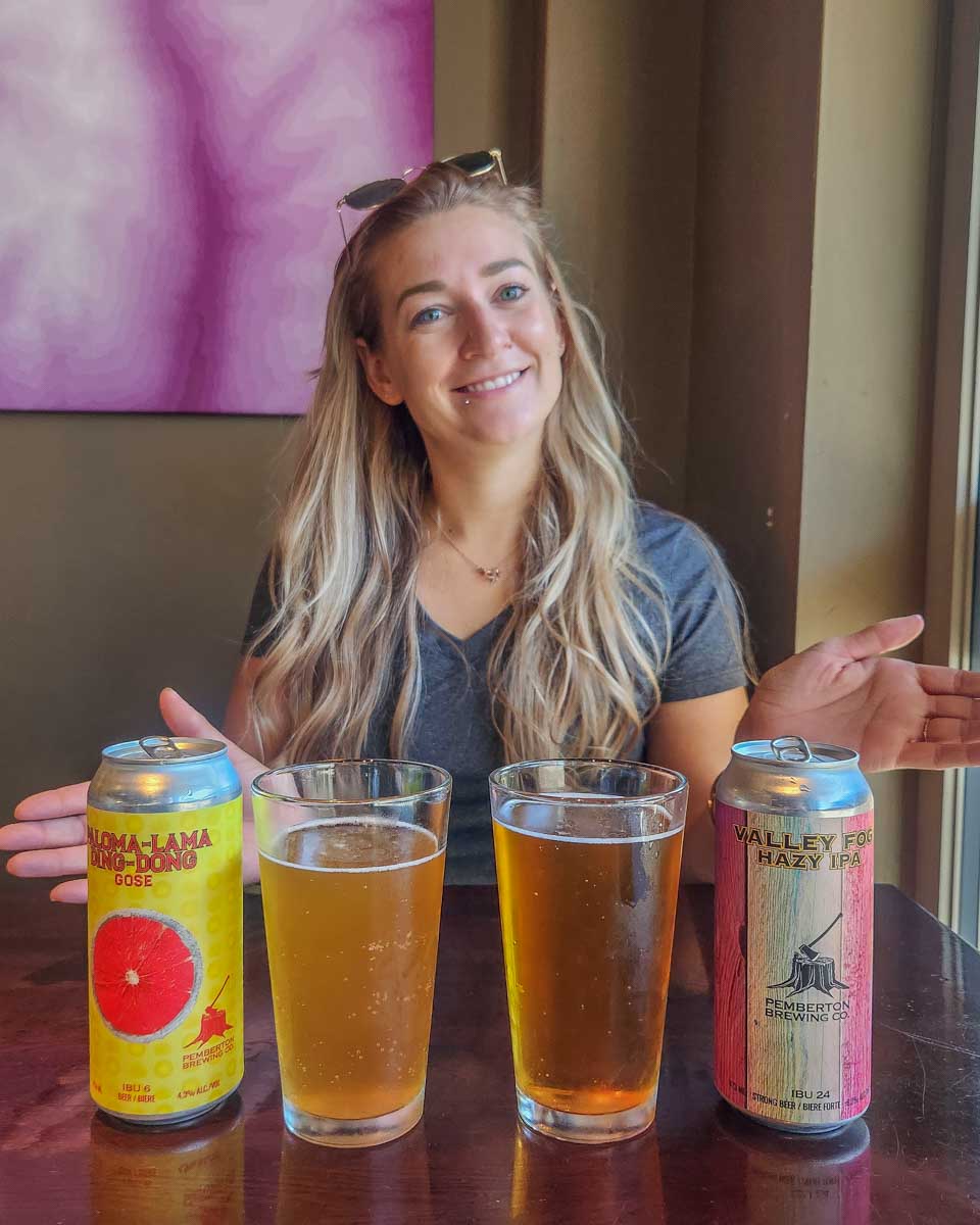 Bailey with beers from Pemberton Brewing Company