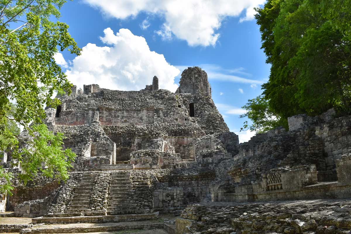 The ruins of the ancient Mayan city of Becan in Mexico
