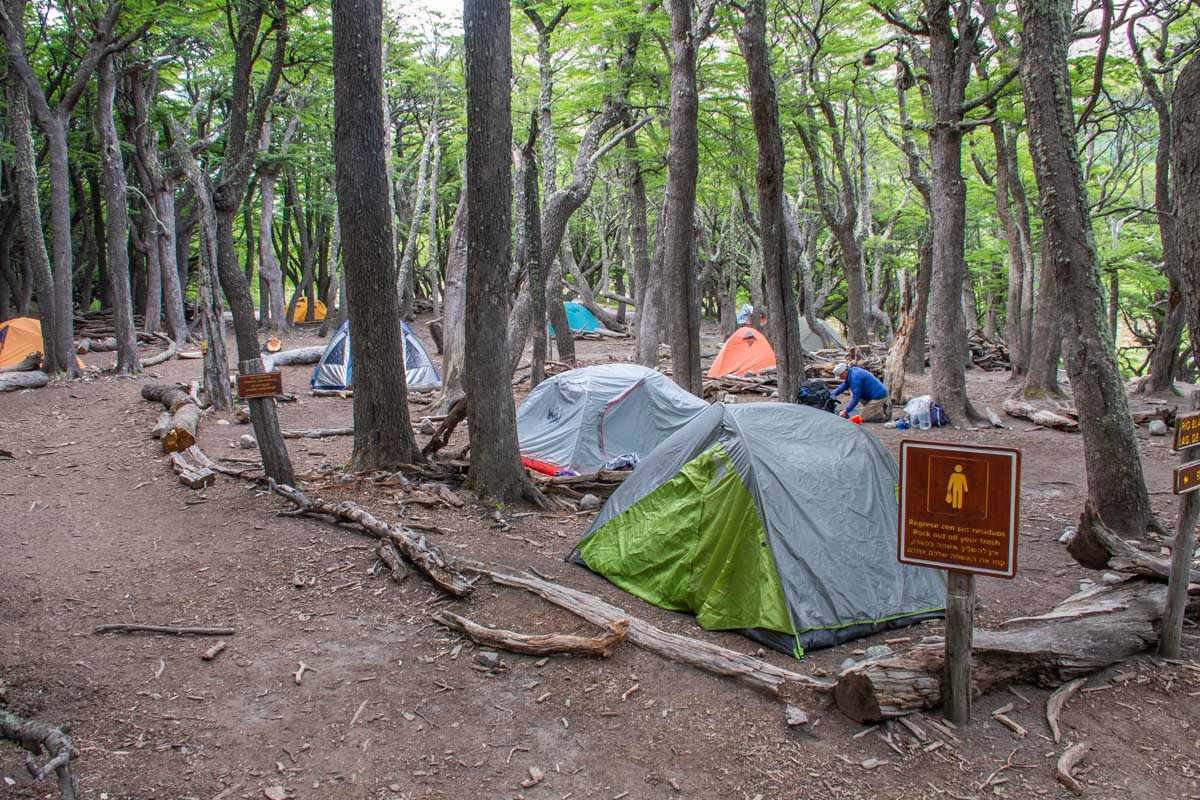 Campamento Poincenot on the Laguna Del Los Tres hike in El Chalten