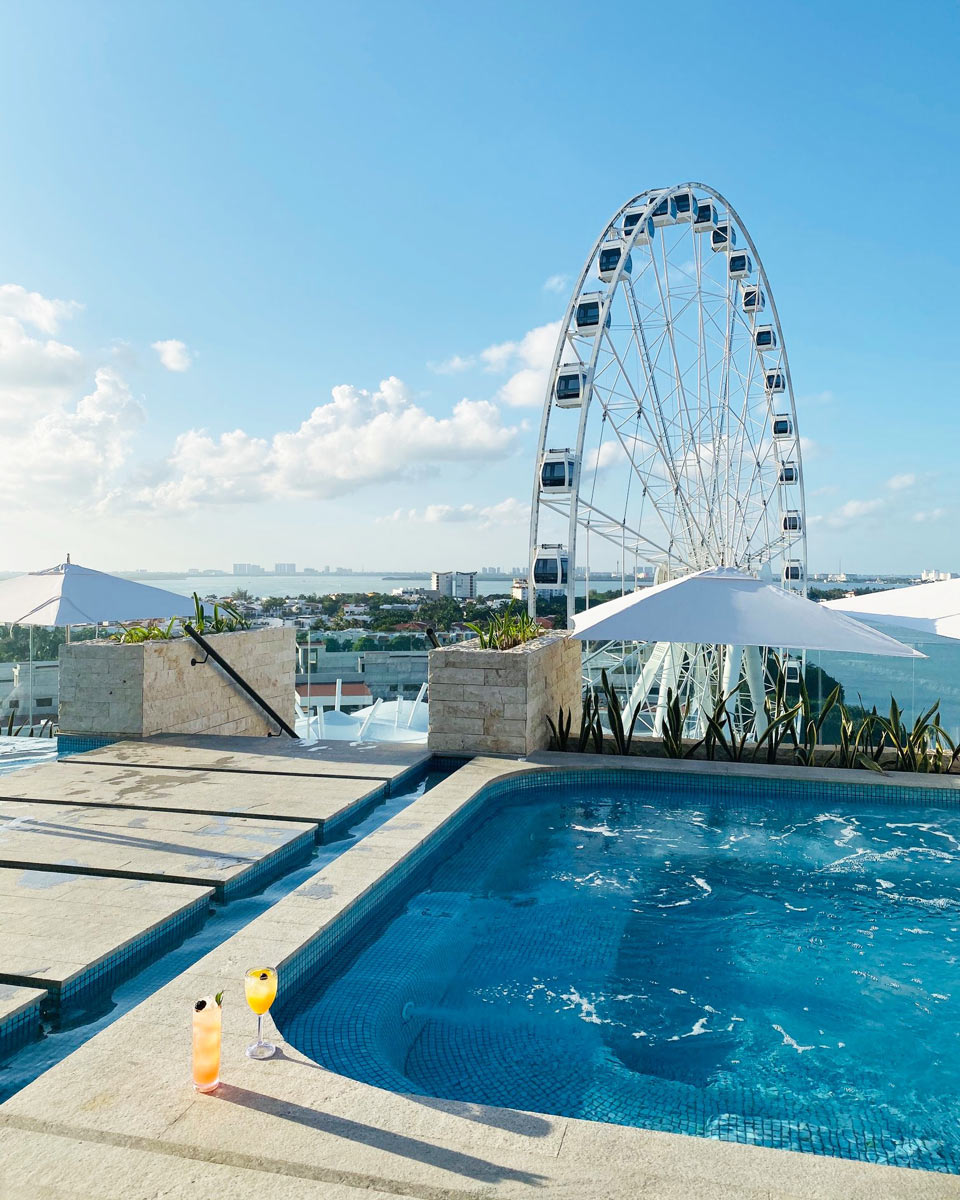 view at the rooftop of Canopy By Hilton Cancun La Isla, Mexico