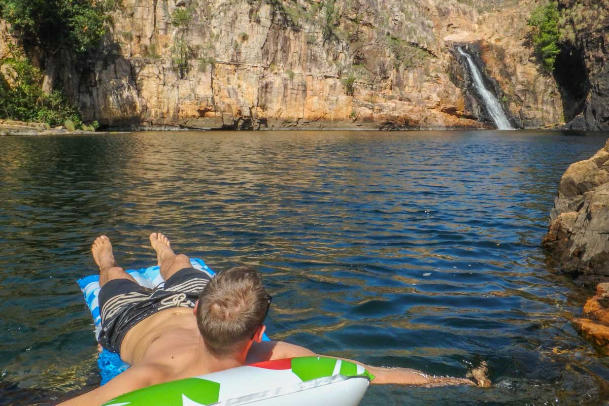 Daniel relaxes in Barramundi Gorge