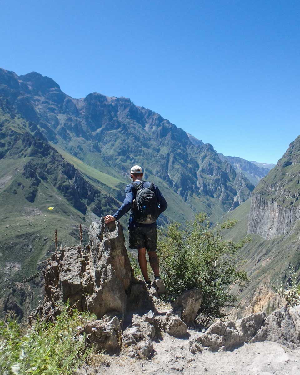 Daniel stands overlooking Colca Canyon, Peru