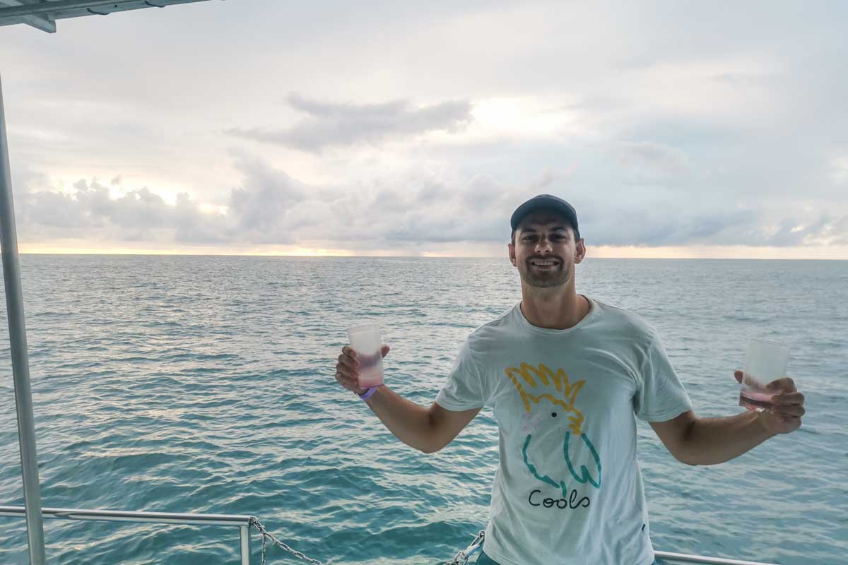 Daniel with some drinks on the San Blas Islands