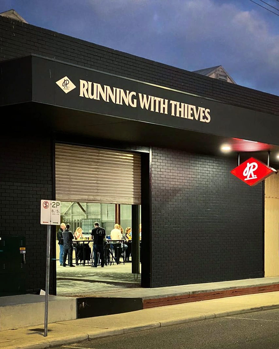 Outside of RUNNING WITH THIEVES in Perth Australia