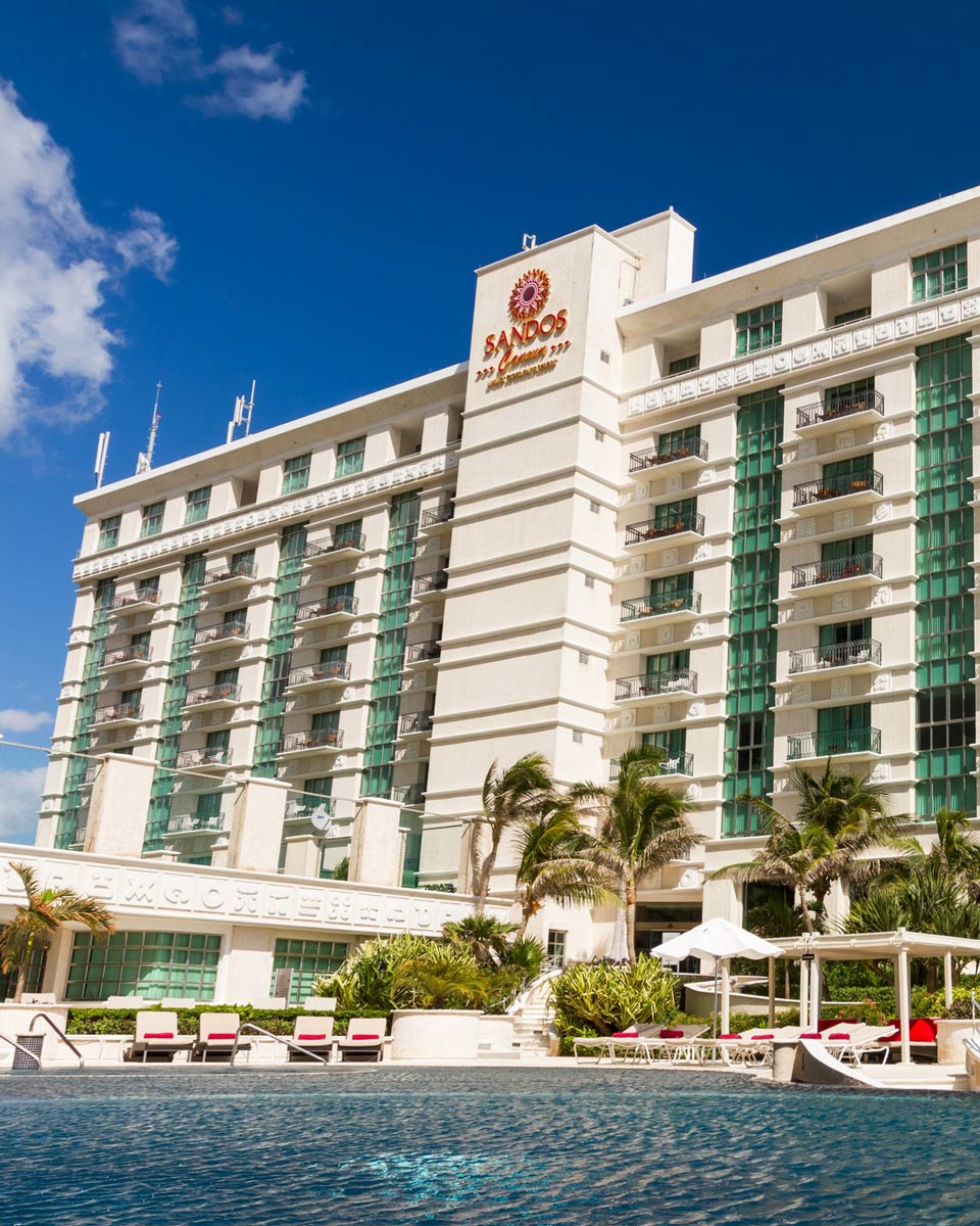 Outside of Sandos Cancun