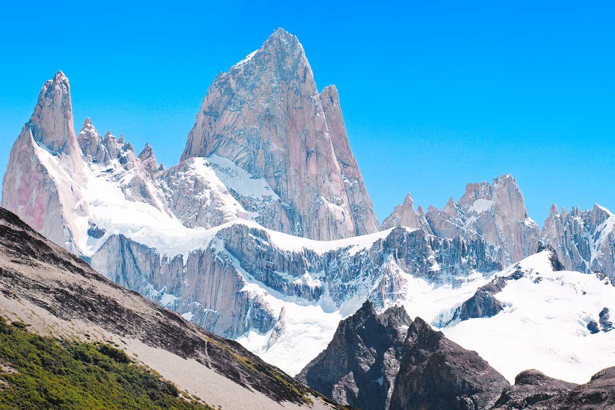 Sharp peaks of Mount Fitz Roy, Patagonia