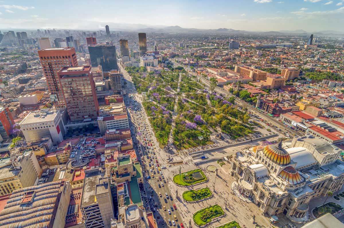 View of Mexico City from the Mirador Torre Latino