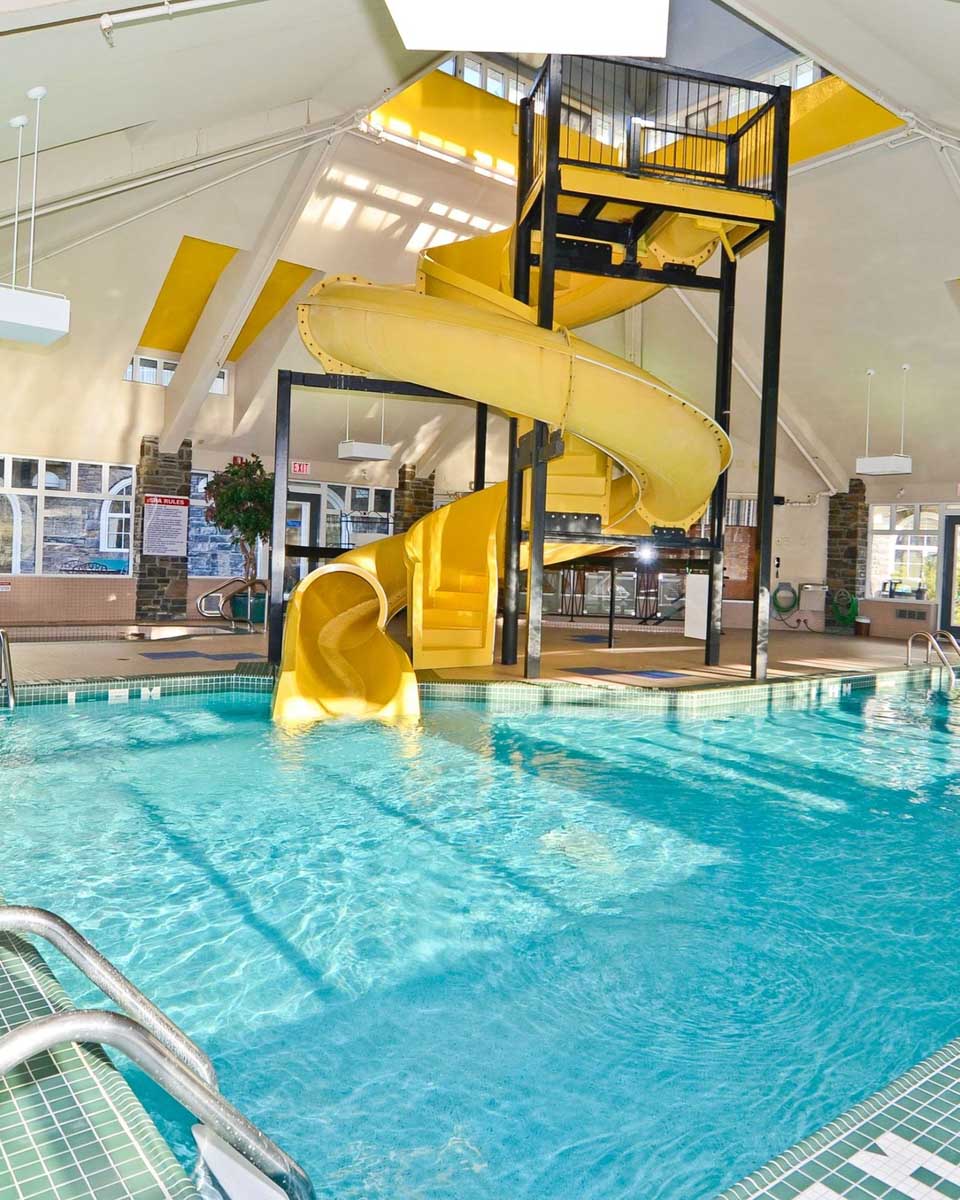 the pool and waterslide at Pocaterra Inn & Waterslide