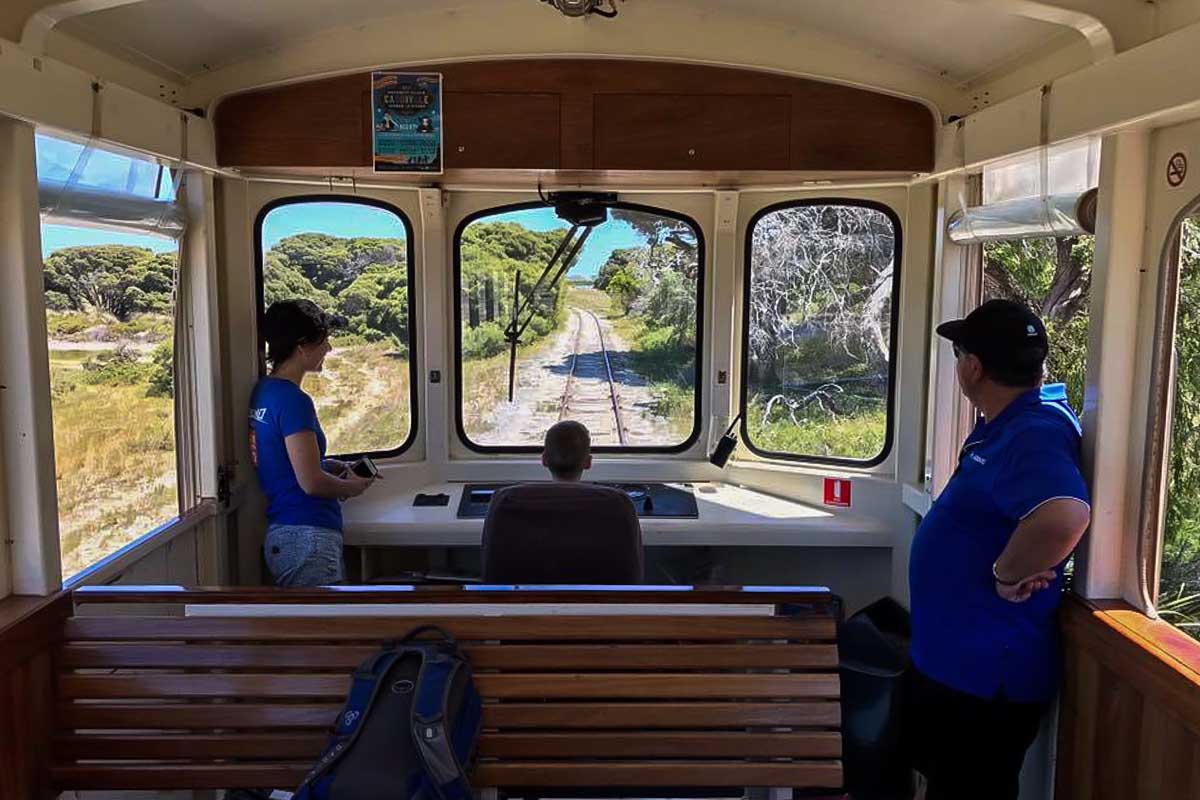 Australian Pinnacle Tours train tour on Rottnest Island