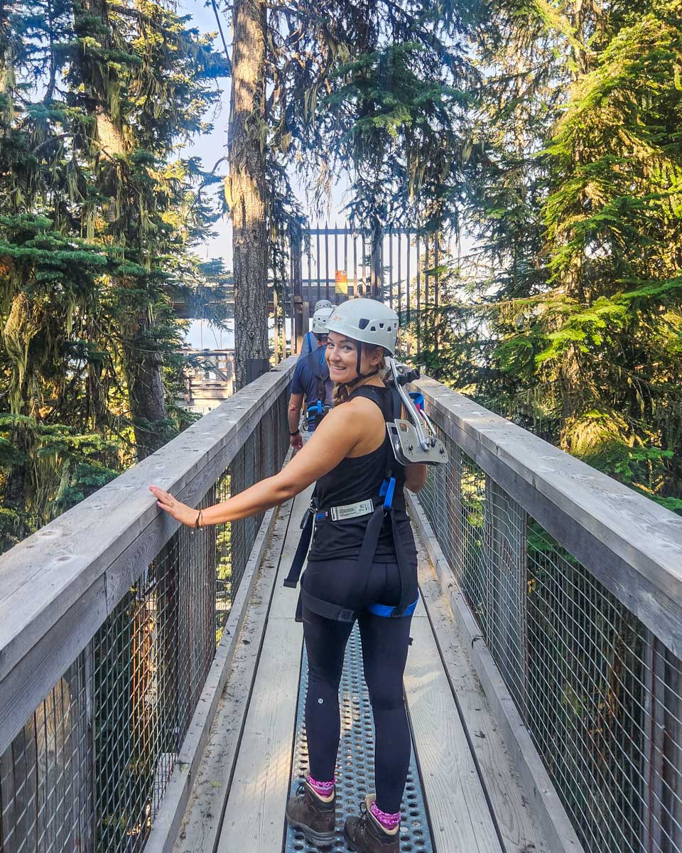 Bailey at The Sasquatch zipline platform