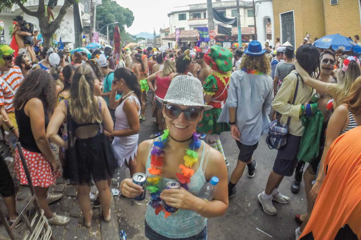 Bailey in the streets of Rio during Carnival