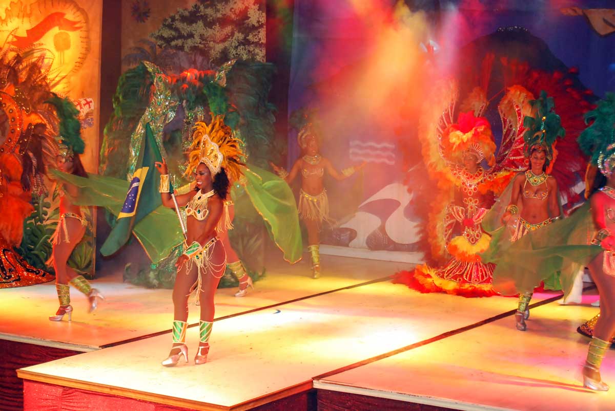 Dancers at a show during Carnival in Brazil