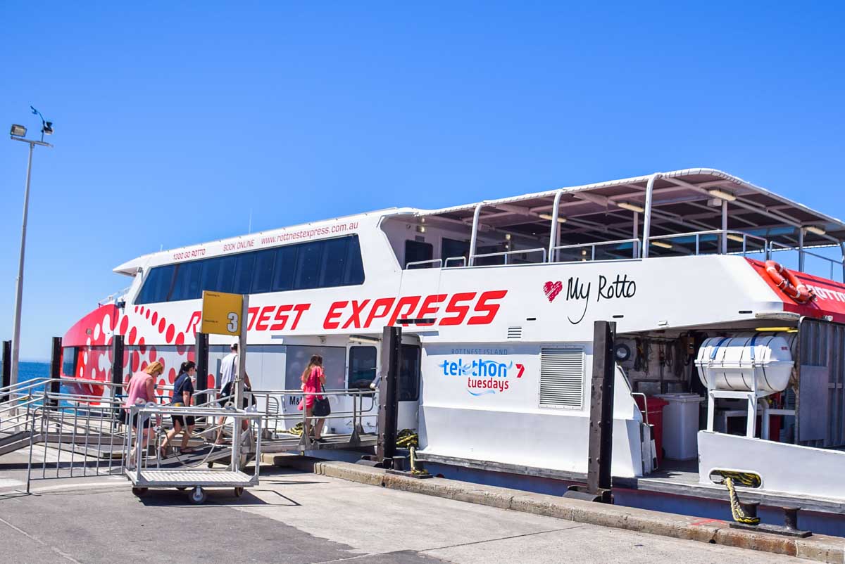 Rottnest Express feryy docked at Rottnest Island