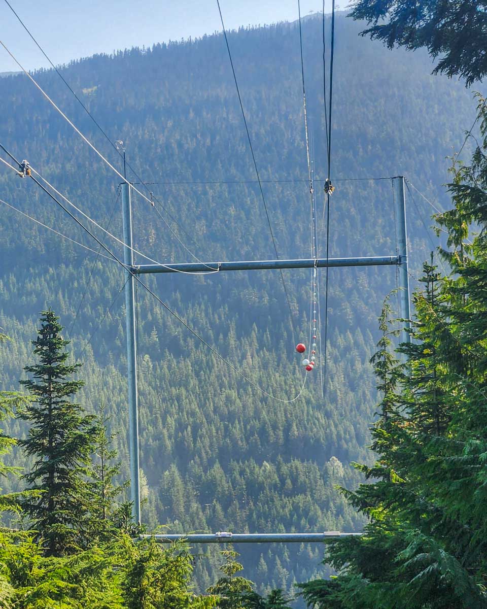 The famous Sasquatch Zipline in Whistler