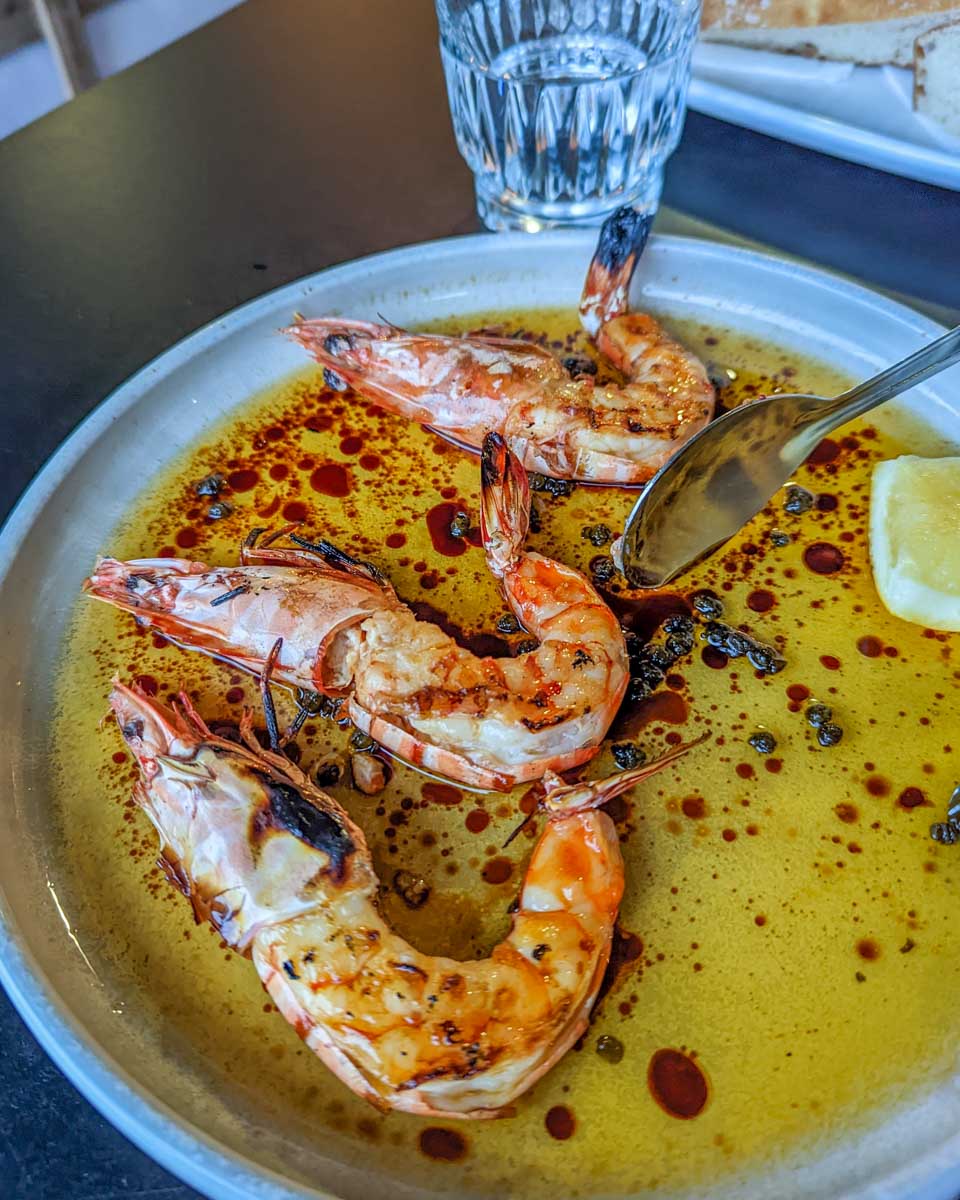 Tiger Prawns at Isola Bar e Cibo on Rottnest