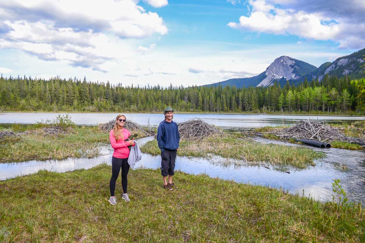 Bailey and her dad at Many Springs in Bow Valley Provincial Park