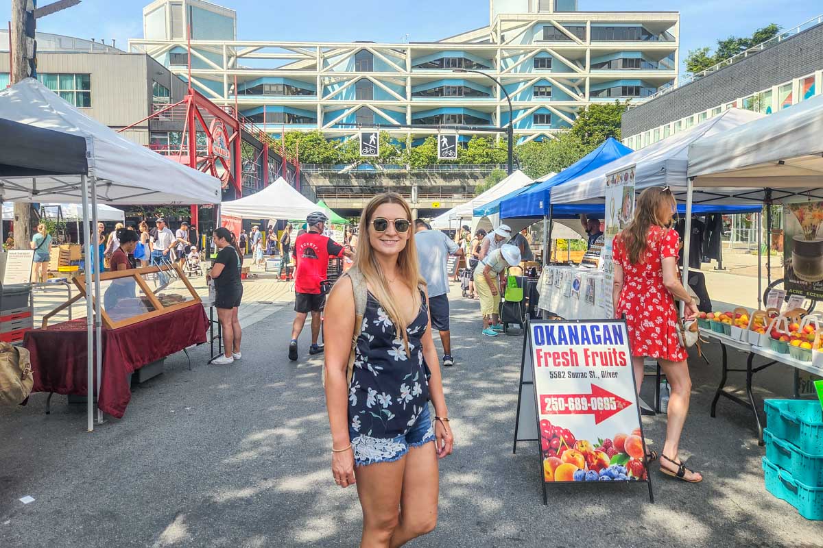 Bailey at the Saturday Summer Farmers Market at Lonsdale Quay
