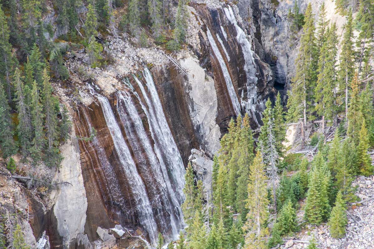 Beautiful waterfalls as seen on the Columbia Icefield Skywalk in Banff National Park