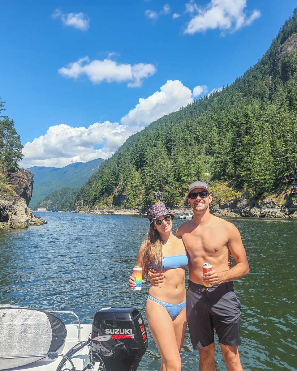 Daniel and Bailey on Twin Islands enjoying the sunshine