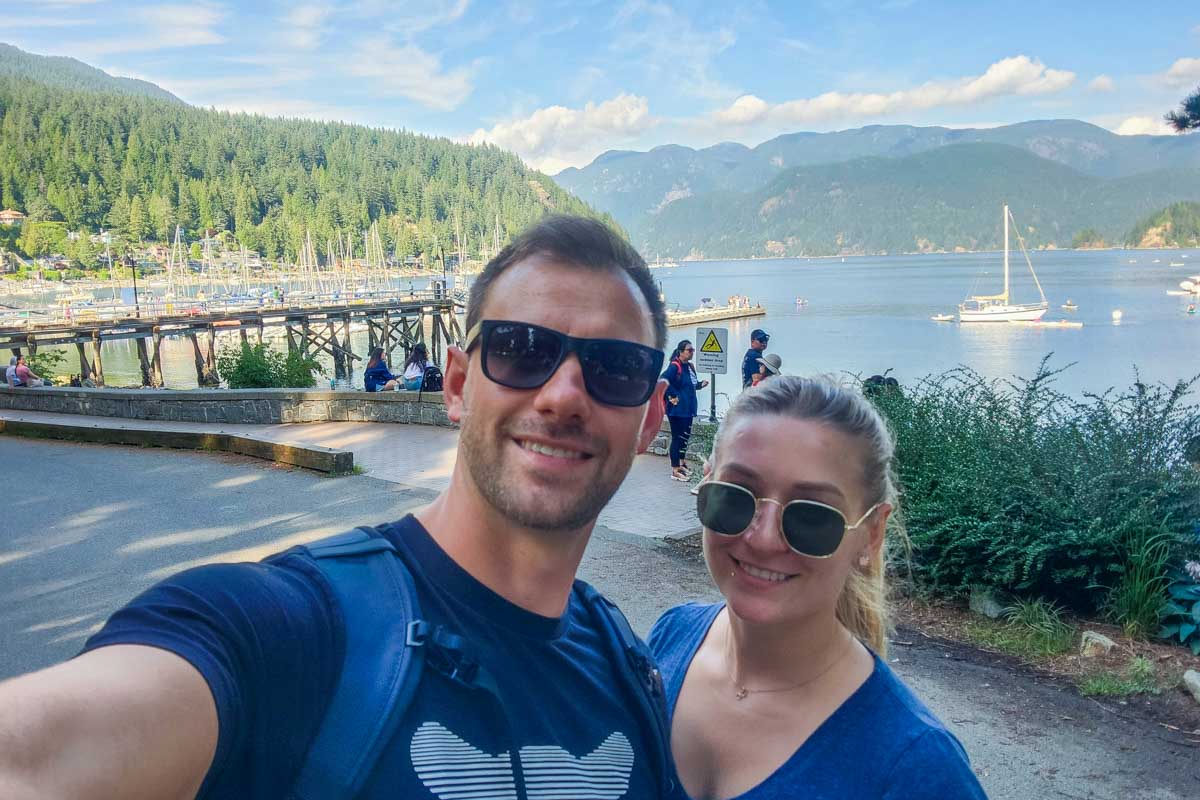 Daniel and Bailey take a selfie in Deep Cove