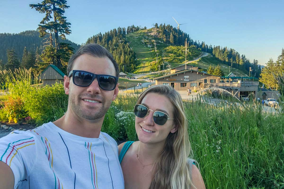 Daniel and Bailey take a selfie on Grouse Mountain, Vancouver