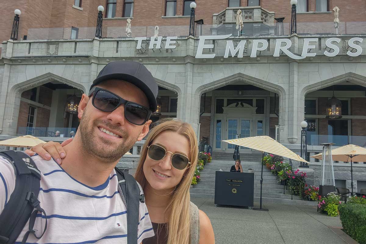 Daniel and Bailey take a selfie while in Victoria, BC