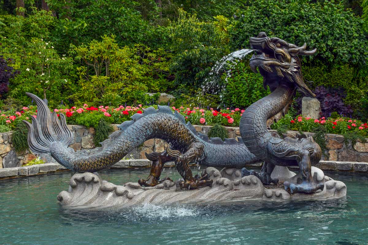 Dragon in the Japanese Gardens in Victoria, BC