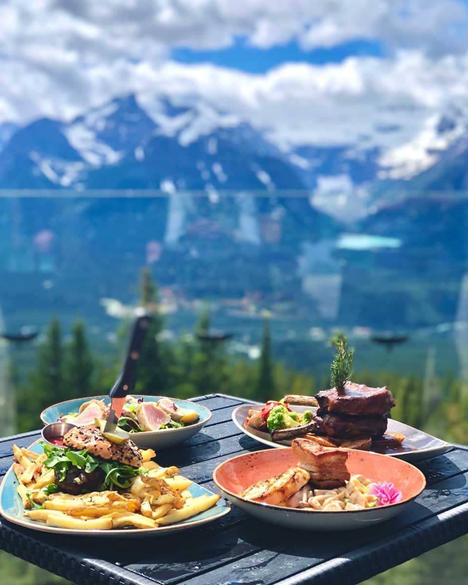 Food from the Whitehorn Bistro at the Lake Louise Gondola