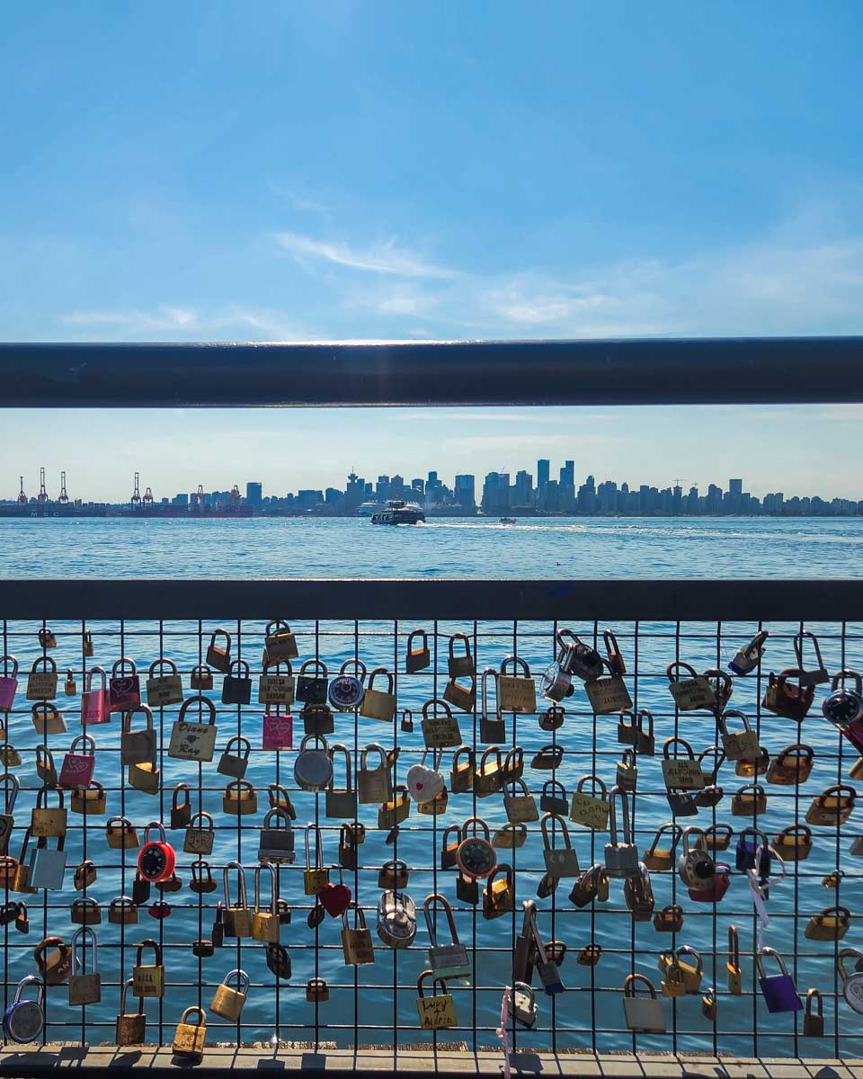 Love Lock Fence in Lonsdale Quay, Vancouver
