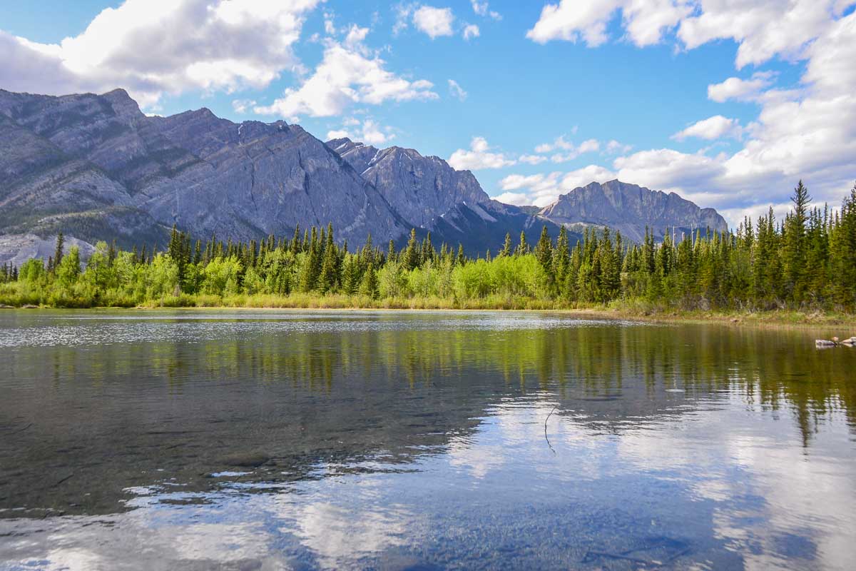 Mountain reflections in Bow Valley provincial Park