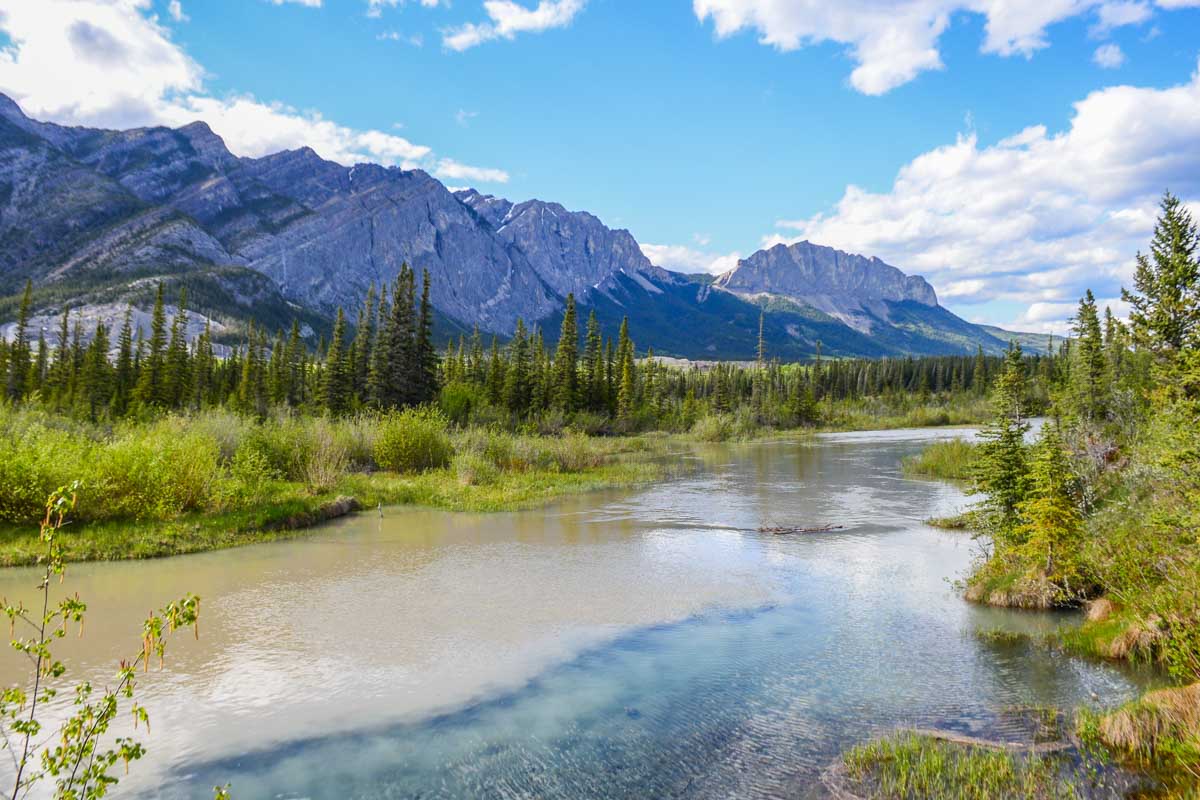 Mountain views in Bow valley Provincial Park