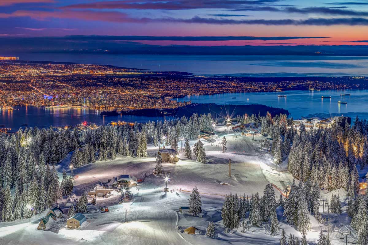 Night skiing on Grouse Mountain, Vancouver