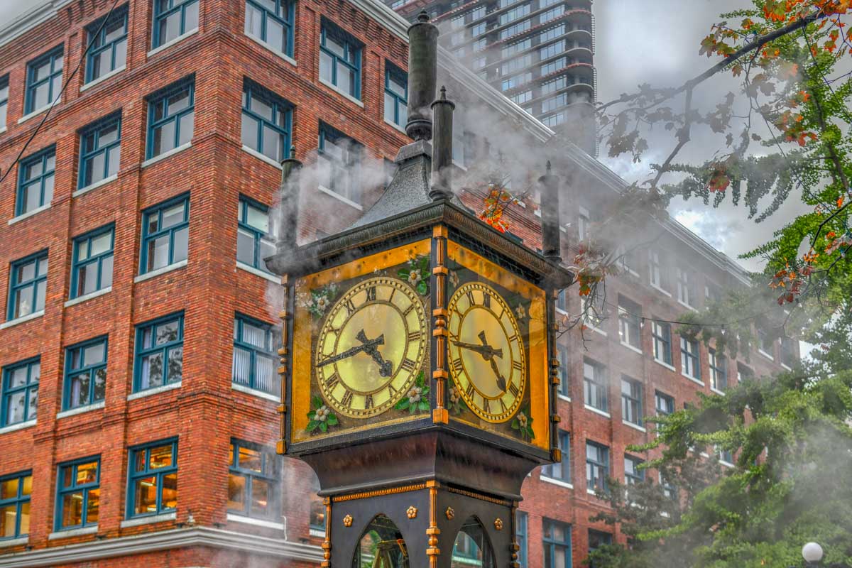 The old steam clock in Gastown, Vancouver