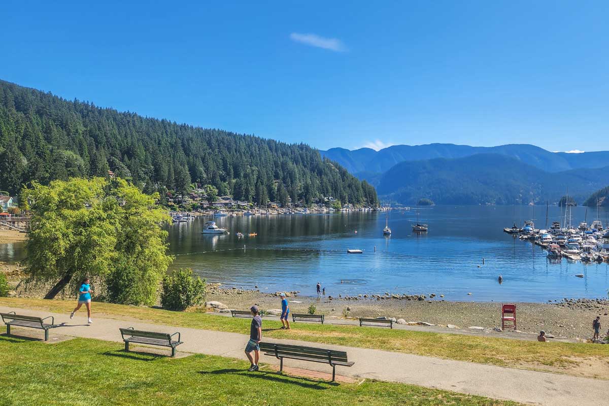 View of the beach from Panorama Park in Deep Cove