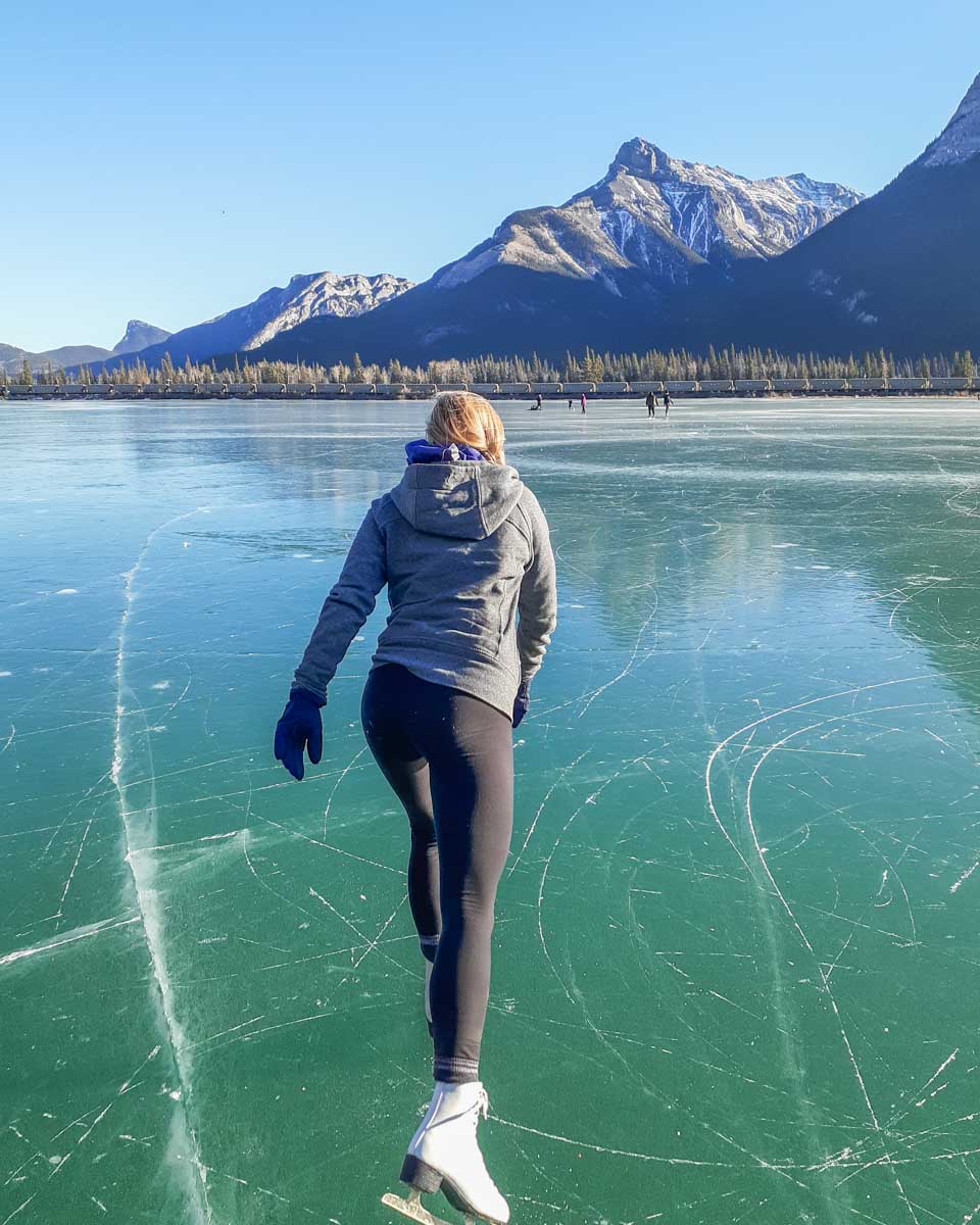 Wild ice skating in the Kananaskis