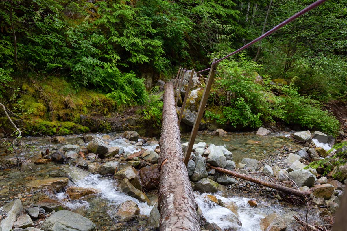 A river crossing on the Brunswick Mountain Trail near Vancouver, Canada