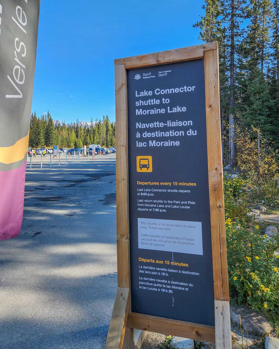 A sign about the lake conector from Lake Louise to Moraine Lake