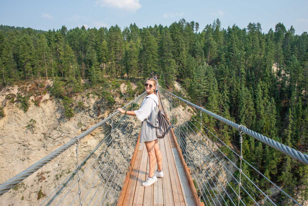 Bailey walking across the Golden Suspension Bridge