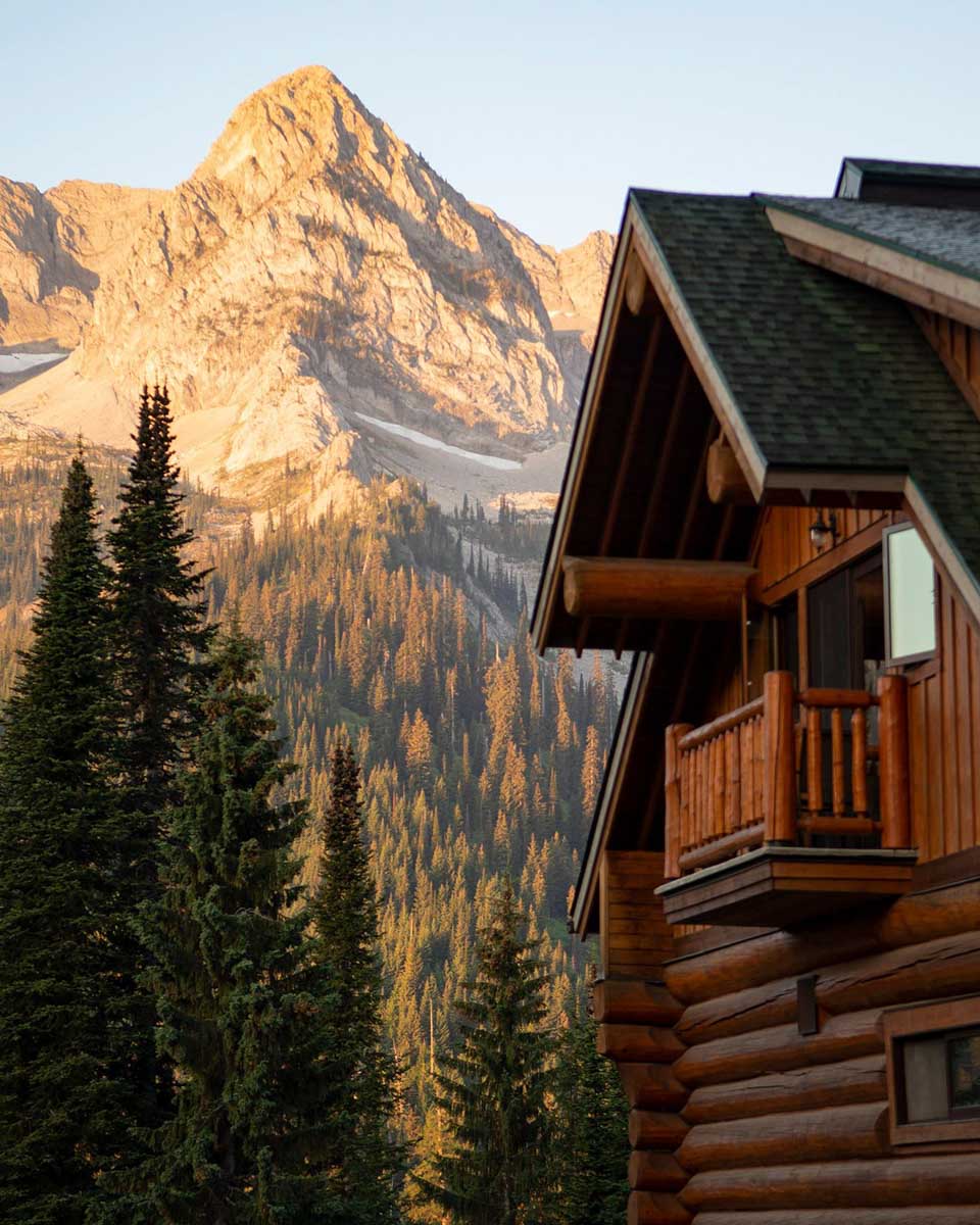 Island Lake Lodge views from a balcony of the Mountains