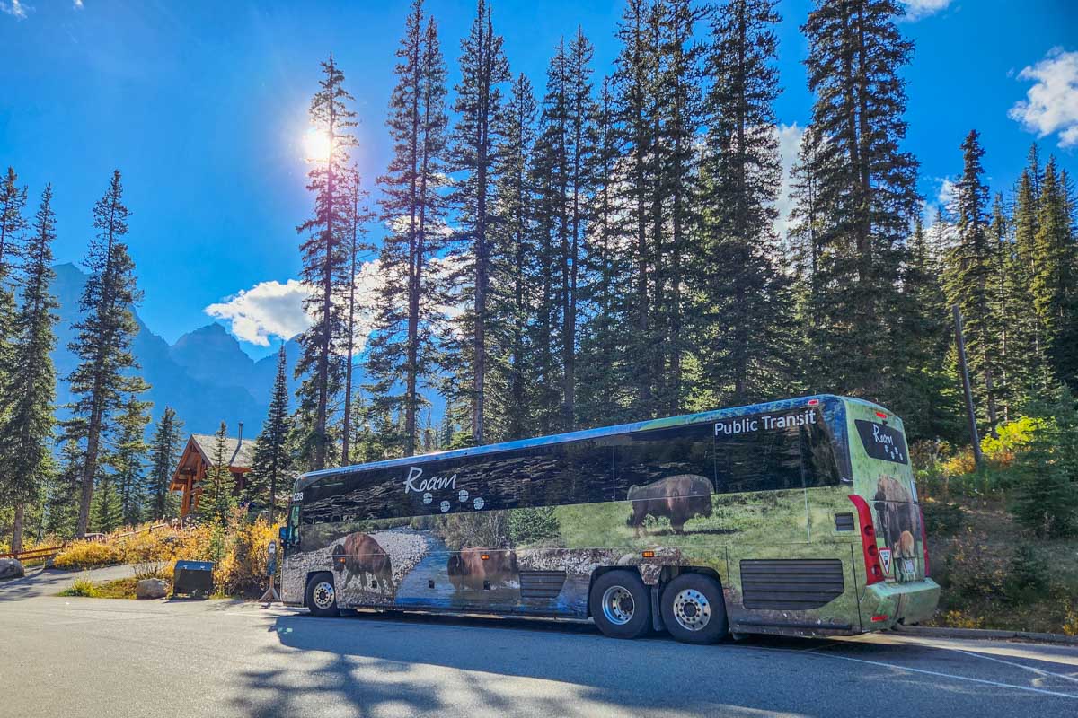 Roam transit bus at Moraine Lake