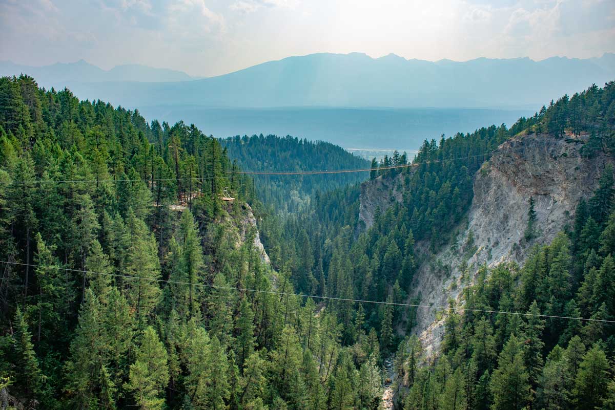 The Valley cliffs at the Golden Suspension Bridge in Golden, BC